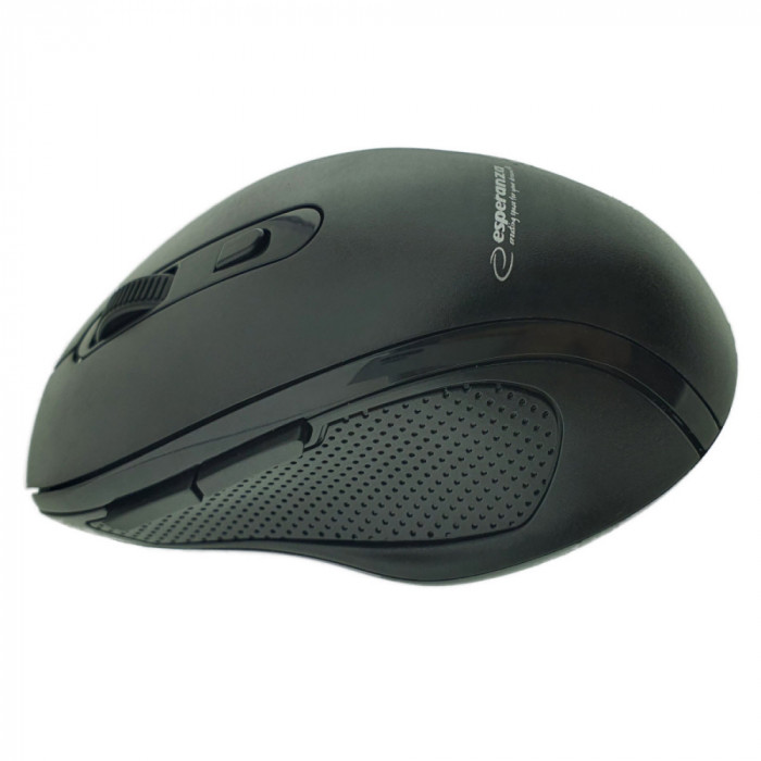 Mouse optic fara fir, 6D, Bluetooth v.5.0, Esperanza Auriga 94654, 105 x 70 x 35 mm, 1600 DPI, negru