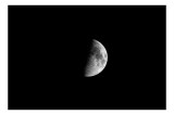 Tablou Canvas, Luna la Primul Pătrar, , Alb-negru, 39 x 26 cm, CMCLASS