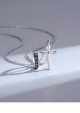 Cumpara ieftin Colier Argint 925 , zVictorious Cross, , Pandantiv Cruce E i Inel Gravat