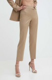 Morgan pantaloni PBAC.F femei, culoarea bej, drept, medium waist, PBAC.F