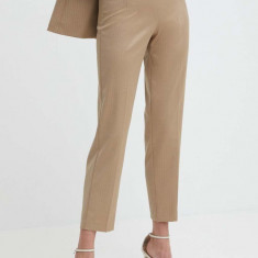 Morgan pantaloni PBAC.F femei, culoarea bej, drept, medium waist, PBAC.F