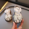 Sandale albe pentru fetite cu fluturas cu strasuri (Marime Disponibila: Marimea, Superbaby