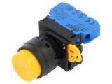 Comutator apăsare 22mm 1 NO galben