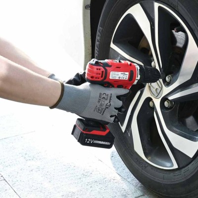 vidaXL Manusi pentru Muncă 12 pcs Gri și negru 8 / m Poliester 42020702 foto