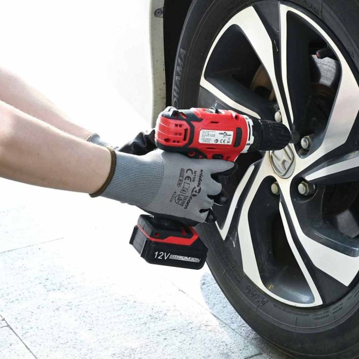 vidaXL Manusi pentru Muncă 12 pcs Gri și negru 8 / m Poliester 42020702