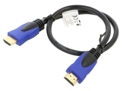 Cablu HDMI 2.0 0,5m negru PVC foto