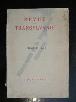 Revue de Transylvanie, tome 3, no.4-Silviu Dragomir1937 foto