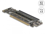 Riser card PCI Express 4.0 x16 cu 2 x M.2 Key M NVMe slot - bifurcation, Delock 41802
