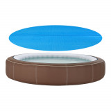 [en.casa]&reg; Folie protectie piscina 244 cm, polietilena, albastru, reduce evaporarea apei cu pana la 90%, protejeaza impotiva impuritatilor si murdarie, [en.casa]