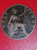 1/2 Half penny 1899, UK [poze]. Cingo (5) centimos 1870 , stare EF / EF+ [poze]. Discount conform descriere [10 - 20 %. Vezi descrierea.].
