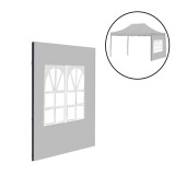 Foișor gradina 3x4 m, perete lateral cu fereastra, prelată impermeabilă gri, protecție rezistentă v&acirc;nt