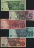 Cumpara ieftin Set Zimbabwe si mai complet 2 + 5 + 10 + 20 + 50 dollars 2019 2020 unc, Africa