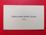 Carte de vizita Capitan aviator Nichifor Dionisie (mort in accident aviatic)