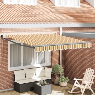 vidaXL marchiză retractabilă automată Dungi colorate 350x250 cm foto