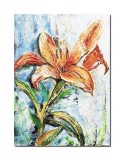 Cumpara ieftin Tablou impasto pictat manual, Floare de crin, 70x50cm acril pe panza in relief efect 3D, Kenny Varniote