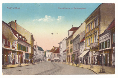 2447 - SIBIU, Shop&amp;#039;s street, Romania - old postcard - unused - 1915 foto