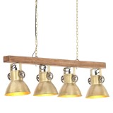 vidaXL Lampă suspendată industrială, alamă, lemn de mango, E27 320522