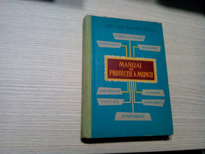MANUAL DE PROTECTIE A MUNCII - 1962, 467 p. cu figuri in text