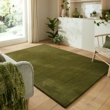 Cumpara ieftin Covor Textured Wool Border Verde 160X230 cm, Flair Rugs