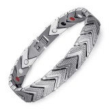 Bratara magnetica din otel inoxidabil, silver, model SY033