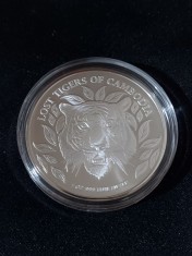 Cambodgia 2022 - 3000 riel - tigru 1 OZ , Moneda de argint foto
