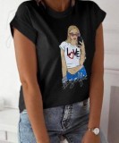 Cumpara ieftin Tricou Negru din Bumbac Selfie