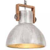 VidaXL Lampă suspendată industrială 25 W, argintiu, 40 cm, E27, rotund