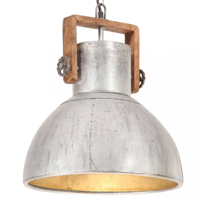 vidaXL Lampă suspendată industrială 25 W, argintiu, 40 cm, E27, rotund 320529