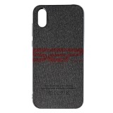 Husa Huawei Y5 2019, TPU, Piele Ecologica, Denim, Neagra