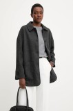 Answear Lab geaca femei, culoarea gri, de tranzitie, oversize