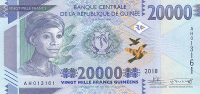 Bancnota Guineea 20.000 Franci 2018 (2019) - PNew UNC foto