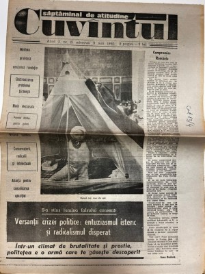 Cuvantul, nr. 15, 9 mai 1990 foto