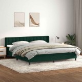 vidaXL Pat box spring cu saltea, verde &icirc;nchis, 180x220 cm, catifea 3318504