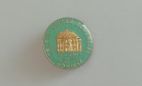 QW9 J 58 - Insigna - tematica invatamant - Grup scolar comercial Craiova 100 ani, Romania de la 1950