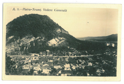 681 - PIATRA NEAMT, Panorama, Romania - old postcard, real Photo - used - 1941 foto