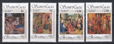 St. Lucia 1981 - Crăciun - Picturi, MNH foto