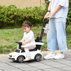 HOMCOM Masina cu Impingere Mercedes-Benz cu Parasolar si Maner si Bara de Siguranta Alba foto