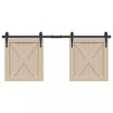 VidaXL Set uși glisante pentru dulap 122 cm oțel carbon 4009682
