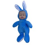 Bebe Iepuras mini imita Anne Geddes albastru 18cm pretabil lumanare botez