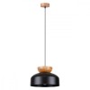 Lampa Suspendata Dom Scandinav Lemn Negru/Natural Sollux Lighting E27 1 Bec Max 15W LED Interior Living Dormitor Bucatarie