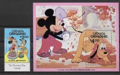 Grenada Grenadines 1981 - Disney, Pluto, desene animate, serie si colita neuzata