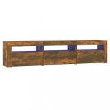 Cumpara ieftin Comoda TV cu lumini LED, stejar fumuriu, 180x35x40 cm