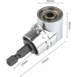 Adaptor unghiular pentru bormasina, Aliaj, 1/4&quot;, 105&deg;, 55 x 30 x 21 mm, Argintiu, Oem