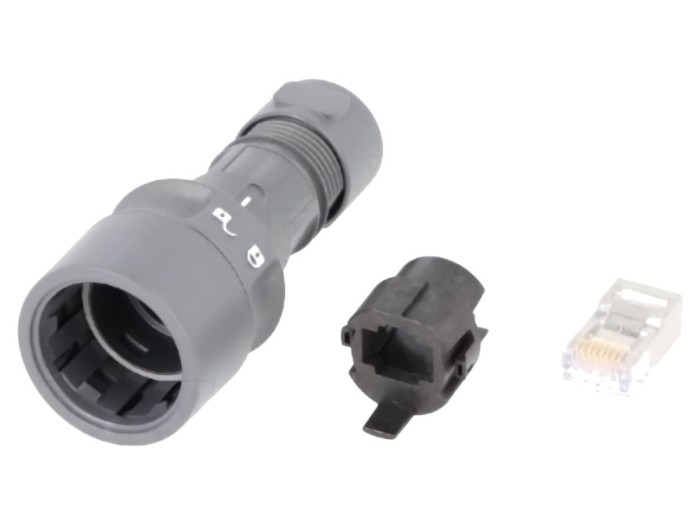 Conector RJ45 Ecranat Push-Pull pe Cablu