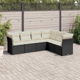 Cumpara ieftin Gossi set mobilier de gradina cu perne, 6 piese, negru, poliratan