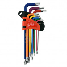 YATO Set 9 chei TORX T10-T50, tip L, colorate