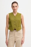 United Colors of Benetton vestă culoarea verde, un singur r&acirc;nd de nasturi, 2YVXDJ011