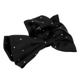 Clamă Păr, Funda Satinată cu Strass, Negru, 9cm pentru Femei