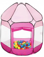 Cort de joaca cu 250 bile Bath of Balls pink foto