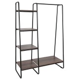 Cumpara ieftin Raft 4 polite mdf nuc si metal negru Robyn 101x40x150 cm